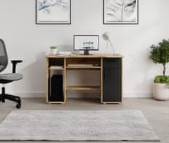 Nejlevnější nábytek Kancelářský PC stůl NEJBY FLYNN, dub wotan/černá