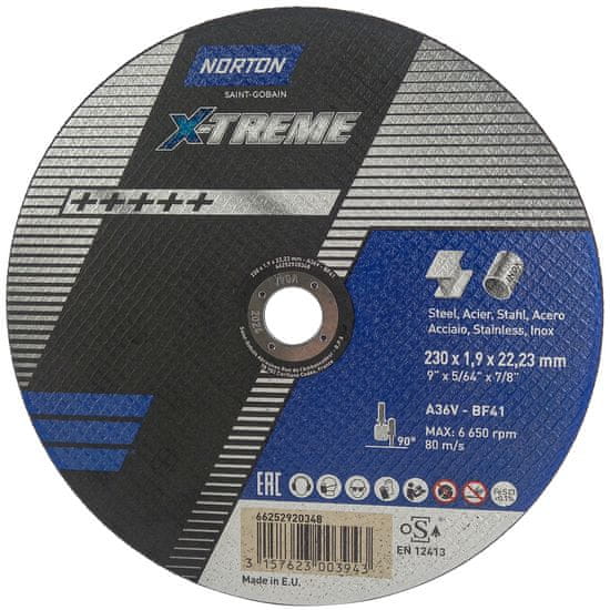 Norton Kotouč na kov INOX 230x1,9mm NORTON X-TREME