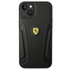 Ferrari FEHCP14MRBUK hard silikonové pouzdro iPhone 14 PLUS 6.7" black Leather Stamp Sides