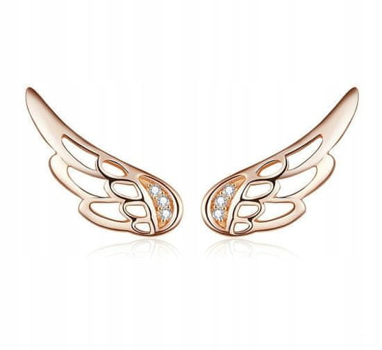 FRAISE Stříbrné náušnice křídla růžové zlato S925