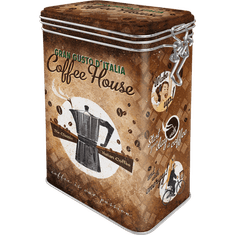 NOSTALGIC-ART Retro dóza plechová s klipem Coffee House