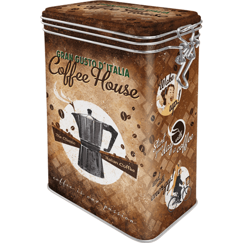 NOSTALGIC-ART Retro dóza plechová s klipem Coffee House