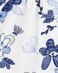 Carter's Set 3dílný triko na ramínka, body na ramínka, kraťasy Blue Flowers holka 24m
