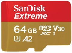 SanDisk Micro (SDXC) SanDisk Extreme 64GB 170MB/s UHS-I U3 + SD adaptér (SDSQXAH-064G-GN6MA)