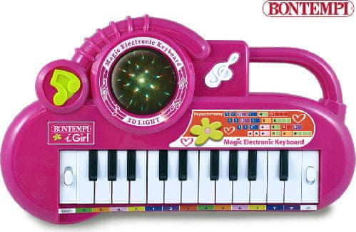 Bontempi  Elektronické klávesy se světelnými efekty růžové