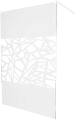 Mexen Kioto samostatně stojící sprchová zástěna 100 x 200, transparent/bílý vzor 8 mm, bílá (800-100-002-20-85)
