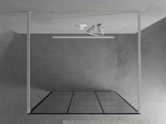 Mexen Kioto samostatně stojící sprchová zástěna 100 x 200, transparent/černý vzor 8 mm, bílá (800-100-002-20-77)