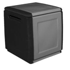 ArtPlast Plastový úložný box Linea Cube 1dílný - šedočerný