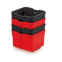 Kistenberg Sada 4 plastových boxů na nářadí X BLOCK BOX 157x140x210 černé/červené