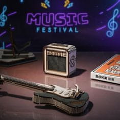 Robotime Rokr 3D dřevěné puzzle Elektrická kytara 140 dílků
