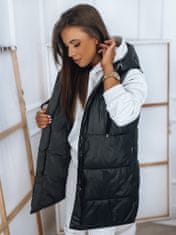 Dstreet Dámská dlouhá prošívaná vesta s kapucí Classic černá XL