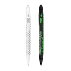Easy Kids FANCY Kuličkové pero, modrá semi-gel náplň, 0,7 mm, 24 ks v balení, bílo-šedé a černo-zelené