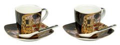 Home Elements  Espresso šapo sada 2 x 90 ml, Klimt Polibek černý