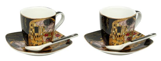Home Elements  Espresso šapo sada 2 x 90 ml, Klimt Polibek černý
