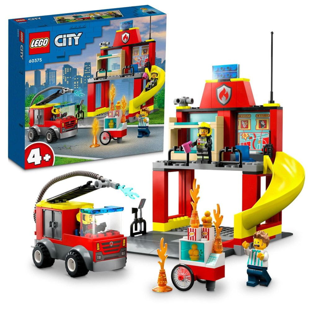 Levně LEGO City 60375 Hasičská stanice a auto hasičů