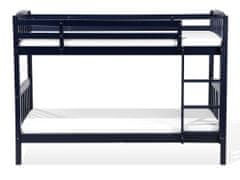 Beliani Dřevěná modrá patrová postel 90x200 cm REVIN