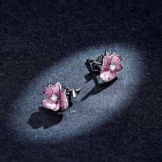 FRAISE Stříbrné náušnice růžové květy S925