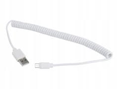Gembird Kabel spirálový CC-MUSB2C-AMBM-6 USB A - microUSB B bílý 1.8m