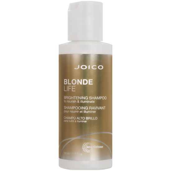 JOICO Blonde Life Brightening Shampoo - vyživující a rozjasňující šampon pro blond, šedivé a odbarvené vlasy, 50 ml