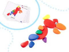 WOWO Edukační Puzzle Montessori Barevné Oblázky pro Kreativní Hru