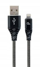 Gembird Kabel CC-USB2B-AMLM-1M-BW USB A - Lightning černobílý 1m