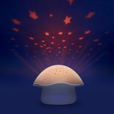 Pabobo Projektor noční oblohy s bílým šumem a senzorem pláče Star Mushroom Pink