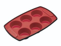 MasterClass Forma muffiny 30 x 18 cm 6 otvorů, silikonová červená, MasterClass