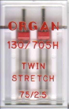 Organ dvojjehly stretch 130/705H-75/2,5mm 2ks