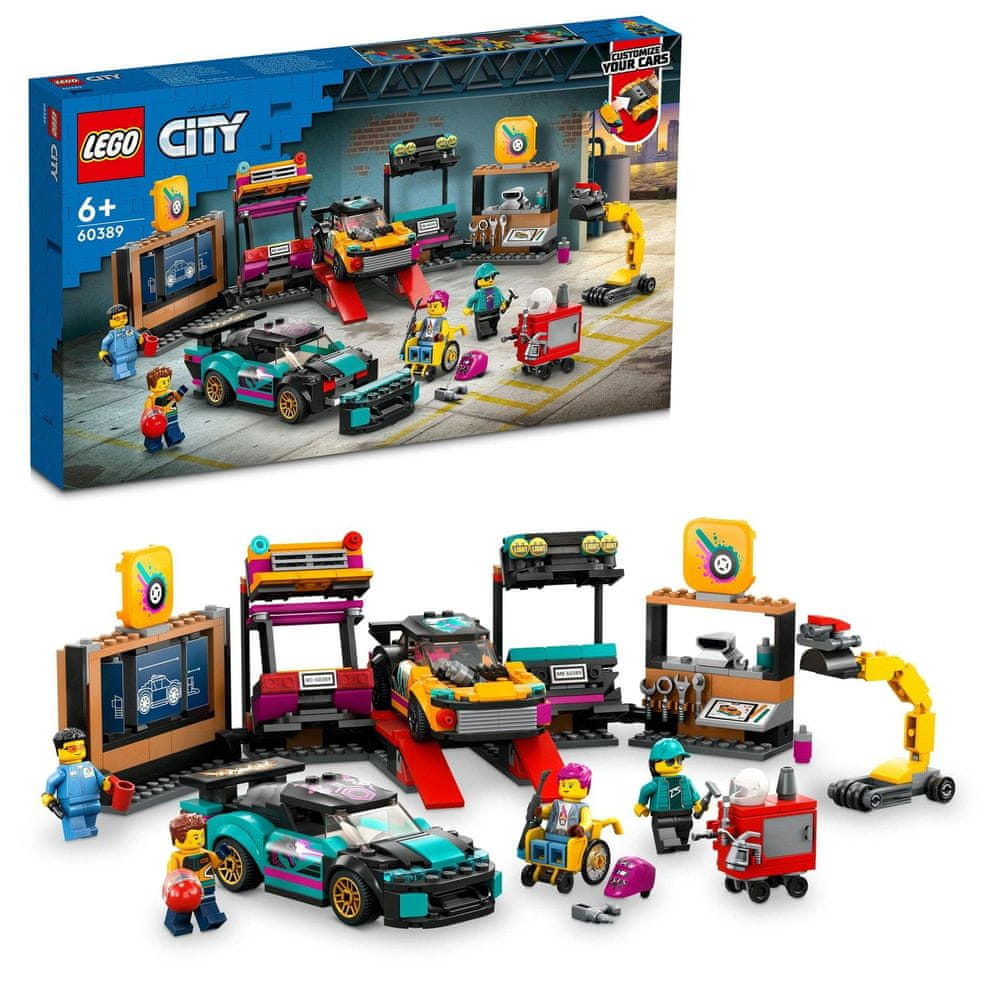 LEGO City 60389 Tuningová autodílna - rozbaleno