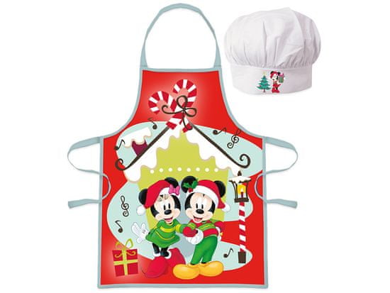 Kids Euroswan Dětská zástěra s čepicí Minnie a Mickey - Vánoce