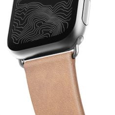 Nomad Modern Leather Slim Natural řemínek pro Apple Watch 41mm ,Barva Stříbrná 40mm Přírodní