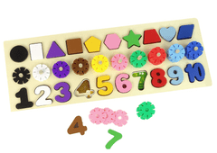 shumee Dřevěná vzdělávací tabule 3 v 1 čísla tvary barvy