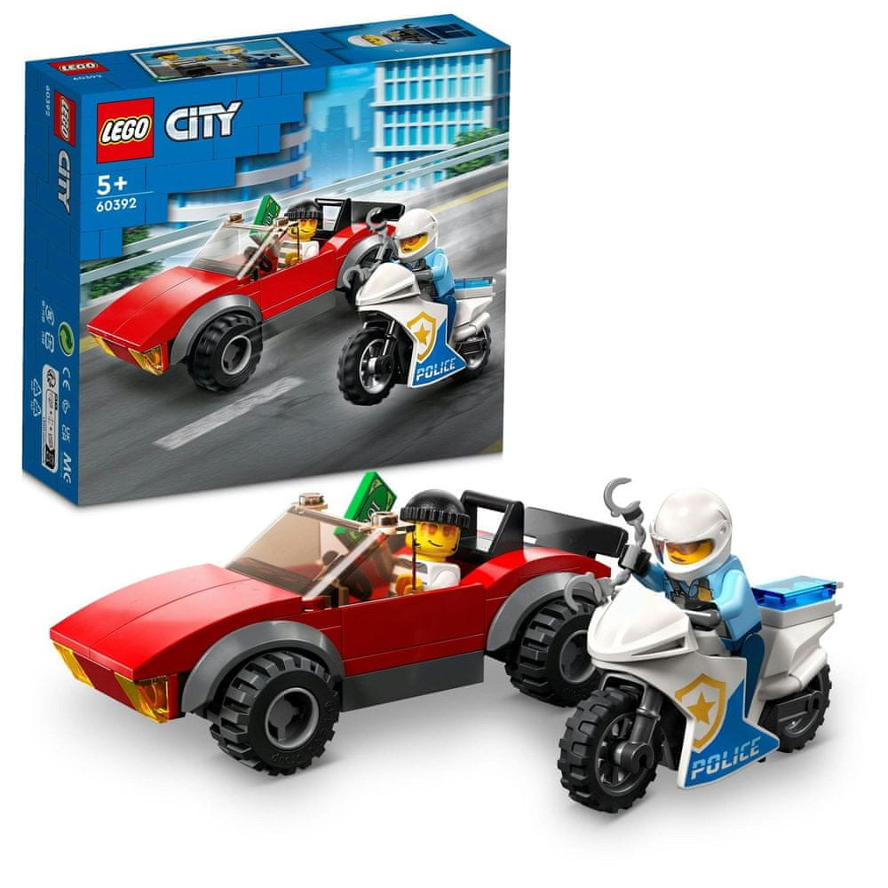 Levně LEGO City 60392 Honička auta s policejní motorkou