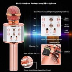 JOJOY® Bezdrátový bluetooth karaoke mikrofon s reproduktorem, rose gold - VOCALIX