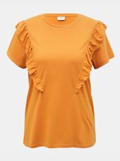 Jacqueline de Yong Oranžové tričko s volánem JDY Karen M