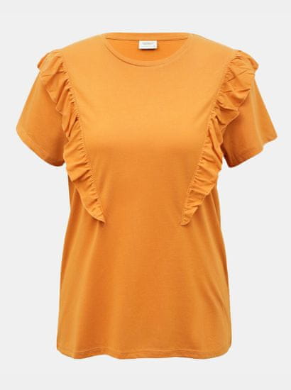 Jacqueline de Yong Oranžové tričko s volánem JDY Karen