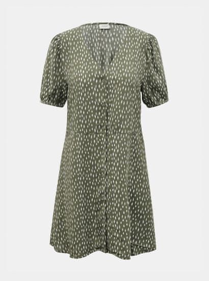 Jacqueline de Yong Zelené vzorované šaty s knoflíky JDY Staar