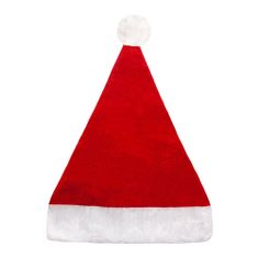 Northix Klasická červená Santa čepice s bílým střapcem 