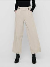 Jacqueline de Yong Krémové dámské široké kalhoty JDY Geggo S/32