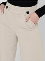 Jacqueline de Yong Krémové dámské široké kalhoty JDY Geggo S/32