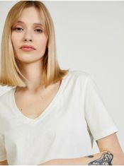 Jacqueline de Yong Krémové basic tričko JDY Farock XL