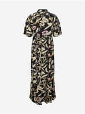 Jacqueline de Yong Černé květované košilové midišaty JDY Gaya XS