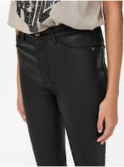 Jacqueline de Yong Černé skinny fit kalhoty s povrchovou úpravou JDY New Thunder XL/34
