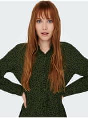 Jacqueline de Yong Tmavě zelené vzorované košilové šaty JDY Piper XS