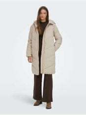 Jacqueline de Yong Béžový dámský zimní prošívaný kabát JDY Rikka M