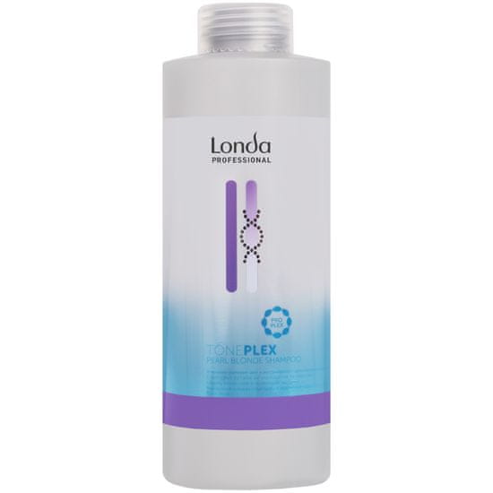 Londa Professional Toneplex Pearl Blonde Shampoo - chladivý barevný šampon pro blond a šedé vlasy, 1000 ml