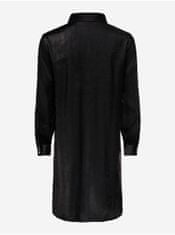 Jacqueline de Yong Černá dámská saténová dlouhá košile JDY Paris XS