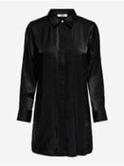 Jacqueline de Yong Černá dámská saténová dlouhá košile JDY Paris XS