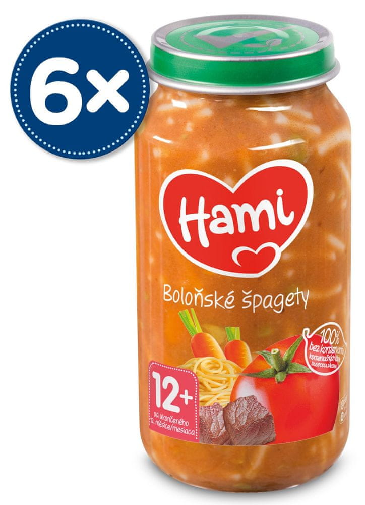 Levně Hami příkrm Boloňské špagety 6 x 250 g, 12+