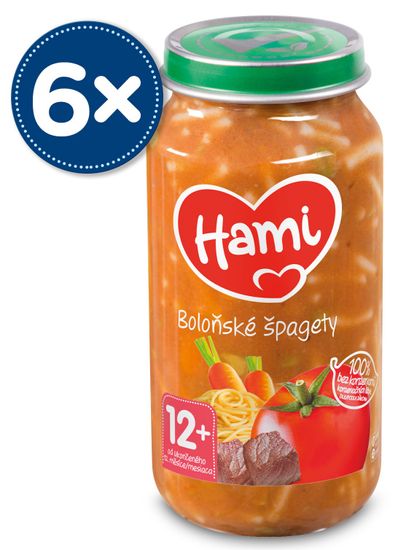 Hami příkrm Boloňské špagety 6x 250 g, 12+
